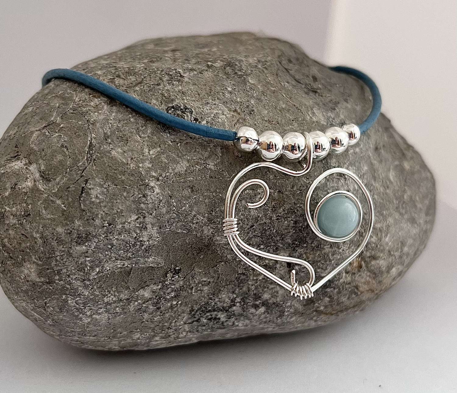 Boho Blue Heart Necklace Boho Blue Heart Necklace