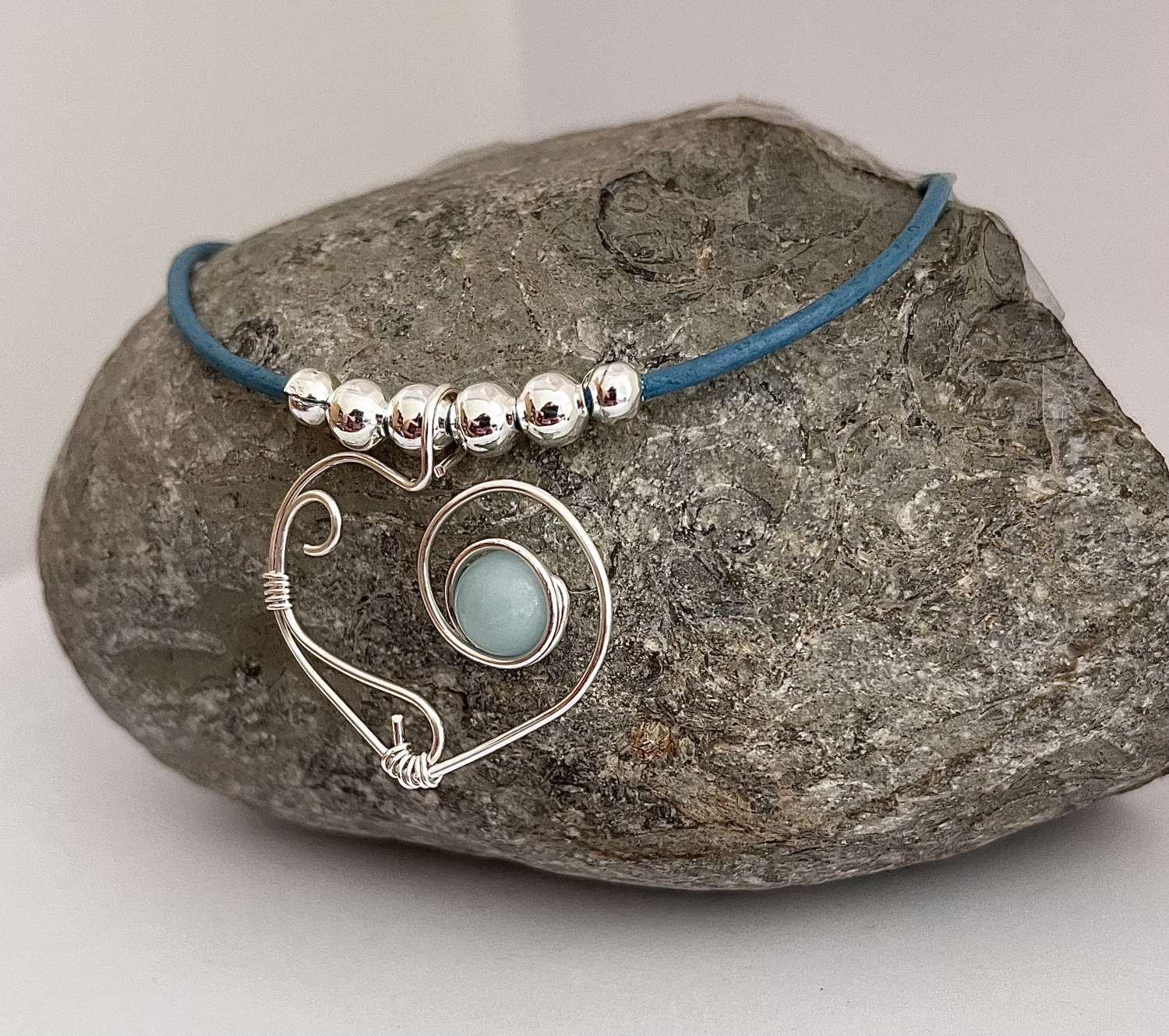 Boho Blue Heart Necklace Boho Blue Heart Necklace