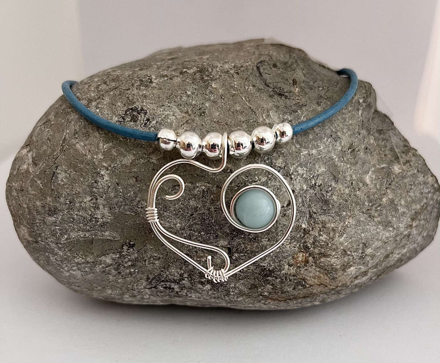 Boho Blue Heart Necklace Boho Blue Heart Necklace