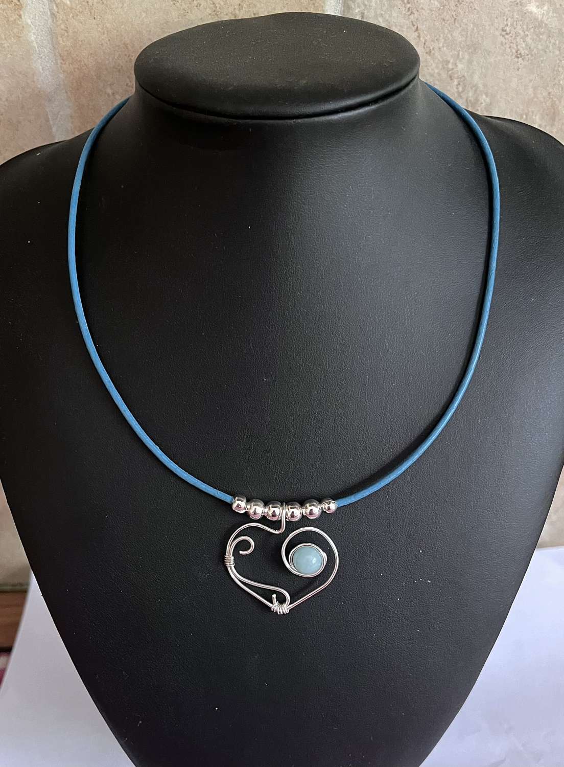 Boho Blue Heart Necklace Boho Blue Heart Necklace
