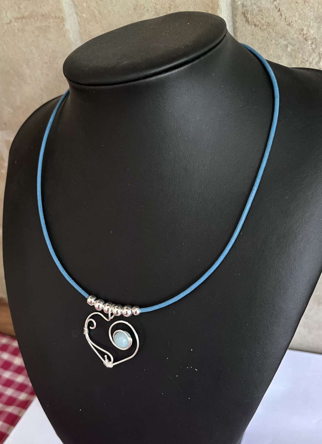 Boho Blue Heart Necklace Boho Blue Heart Necklace