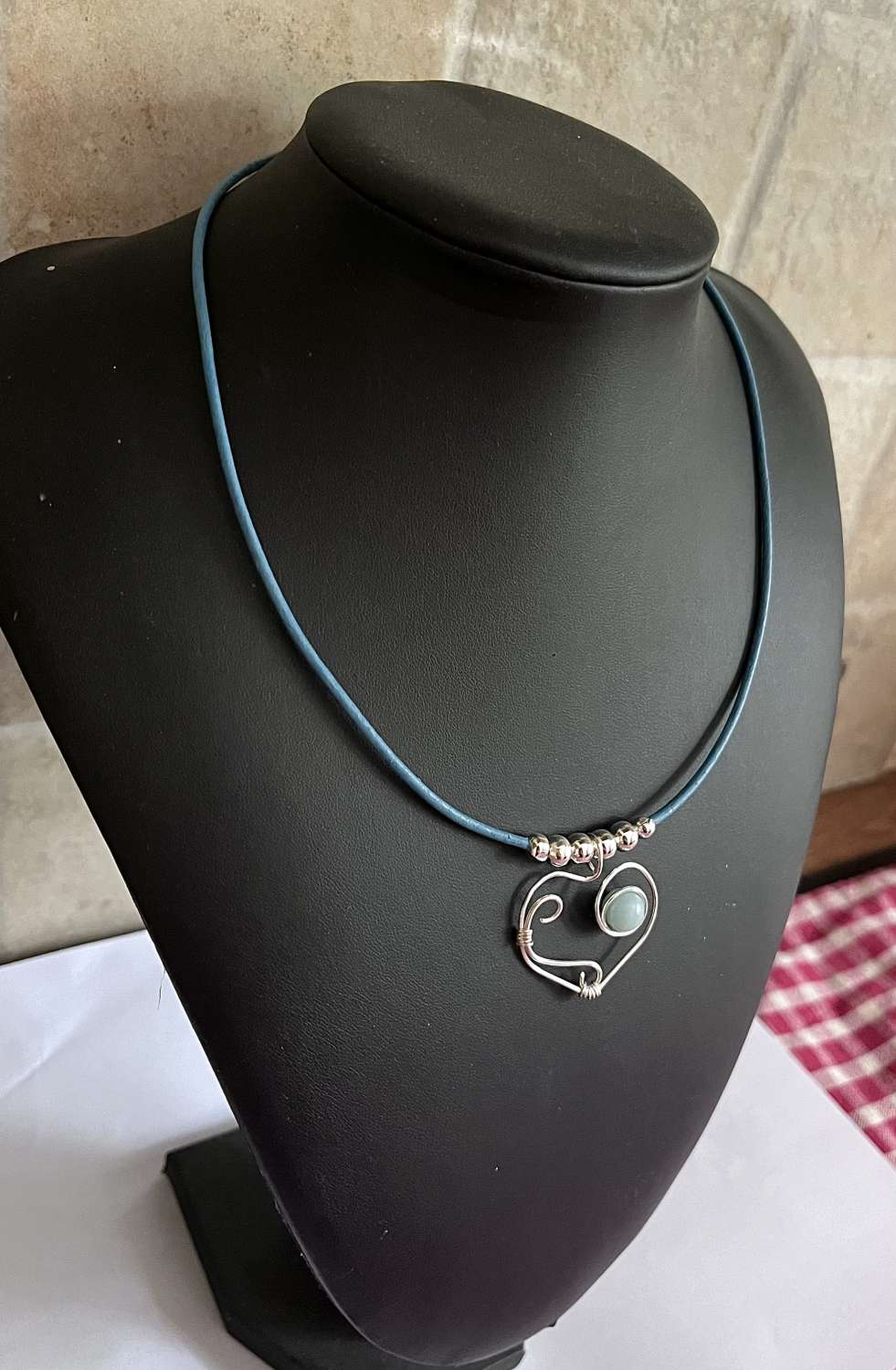 Boho Blue Heart Necklace Boho Blue Heart Necklace