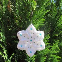 Christmas decoration - crocheted snowflakes with beads - 6 pcs 2 Christmas decoration - crocheted snowflakes with beads - 6 pcs 2