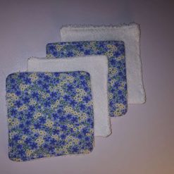 Bamboo Towelling Reusable Face Wipes - Pink Daisy