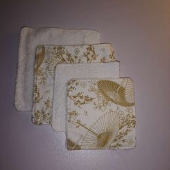 Bamboo Towelling Reusable Face Wipes - Oriental Fan