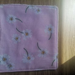 Bamboo Towelling Reusable Face Wipes - Pink Daisy