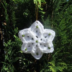Christmas decoration - crocheted snowflakes with beads - 6 pcs 3 Christmas decoration - crocheted snowflakes with beads - 6 pcs 3