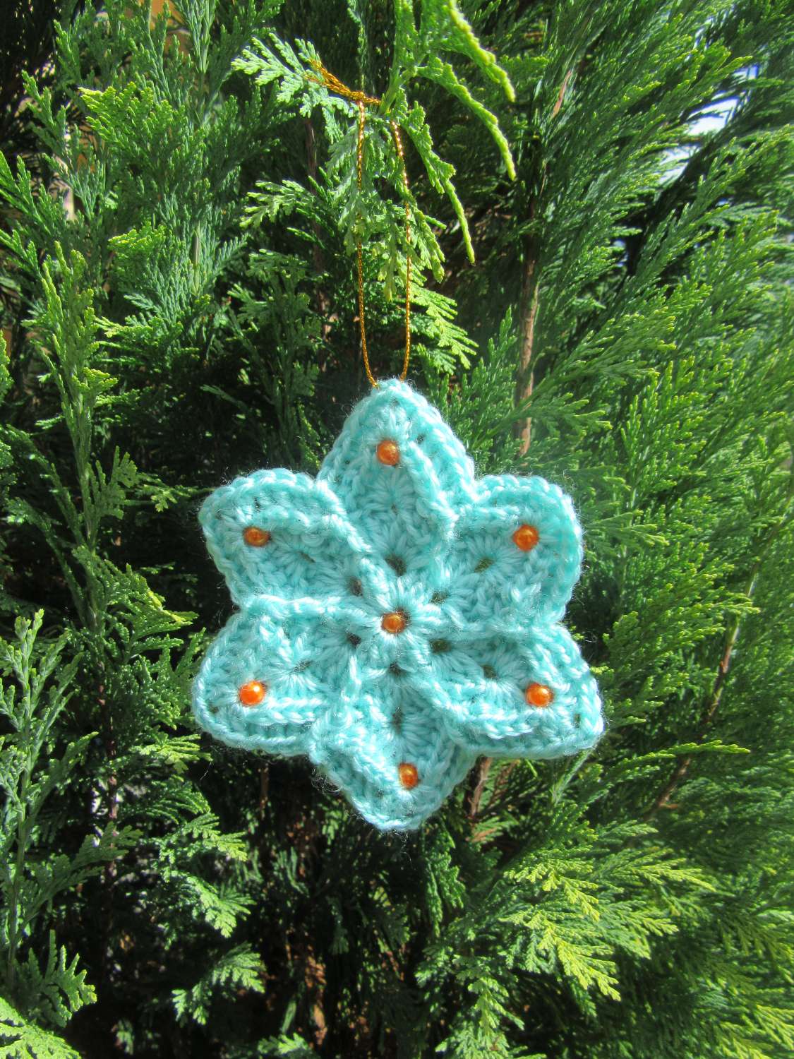 Christmas tree decorations - crocheted snowflake 6pcs Christmas tree decorations - crocheted snowflake 6pcs