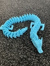 Aqua blue 3d printed 15" Dragon with moveable joints