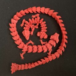 Red 3d Printed 18" Dragon with Baby Dragon come with moveable joints