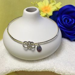 Solid Silver Three Ring Bangle 'TIZ' Branded Original