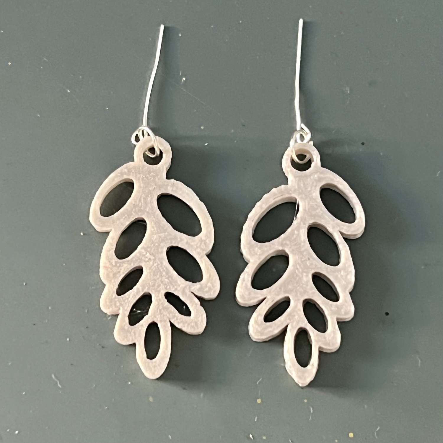 3D-Printed Silver Leaf earrings MadeMe