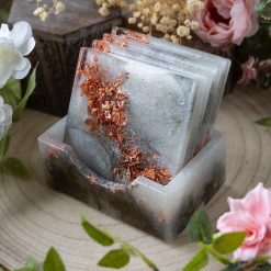 Resin coasters and holder