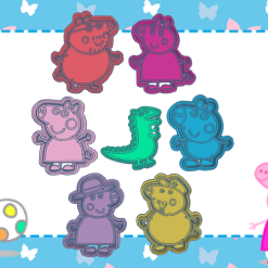 3D Peppa Pig Cookie/Biscuit/Playdough Cutters