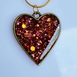 Pendant - Rose Gold Holographic Sparkle - Heart 1 Pendant - Rose Gold Holographic Sparkle - Heart 2