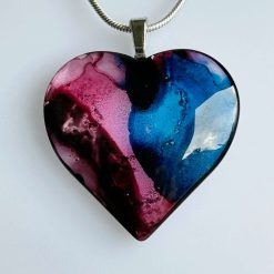 Pendant - Crystal heart - Pink/Blue 2