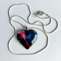 Pendant - Crystal heart - Pink/Blue 1