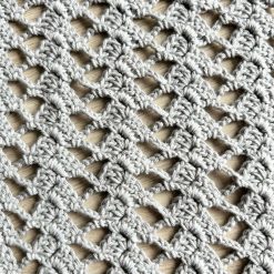 Scarf - Crochet Silver Grey - Cotton 1 Scarf - Crochet Silver Grey - Cotton 1