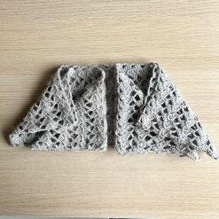 Scarf - Crochet Silver Grey - Cotton 4 Scarf - Crochet Silver Grey - Cotton 4