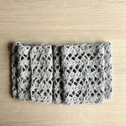 Scarf - Crochet Silver Grey - Cotton 5 Scarf - Crochet Silver Grey - Cotton 5