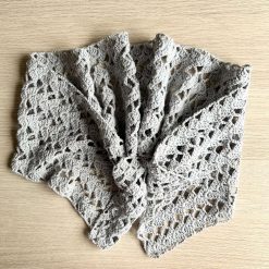 Scarf - Crochet Silver Grey - Cotton