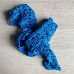 Scarf - Crochet Peacock Blue - Cotton 3