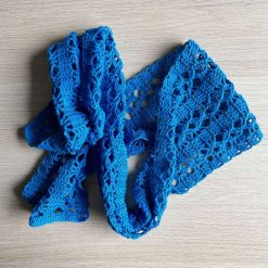 Scarf - Crochet Peacock Blue - Cotton