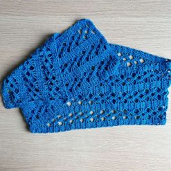 Scarf - Crochet Peacock Blue - Cotton 4