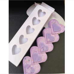 B - Set of Five Heart Snap Bar Box