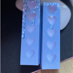 B - Set Of 6 Tuck-in Boxes DRIPPING GLITTER Design With Heart CutOuts For Wax Melt Hearts (Holds Five ) COORDINATING Snap Bar Boxes Available