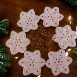 Christmas decoration - white snowflakes - 6 pcs