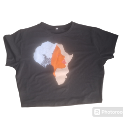 Sleeveless T Shirt  - Dk Grey - Africa Applique