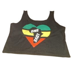 Sleeveless t Shirt  - Black - One Love