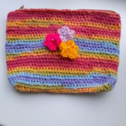 Girls handcrochet rainbow pencil case