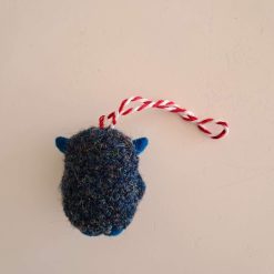 Needle Felted Ornament - Blue Sparkly Yeti 1 Needle Felted Ornament - Blue Sparkly Yeti 1