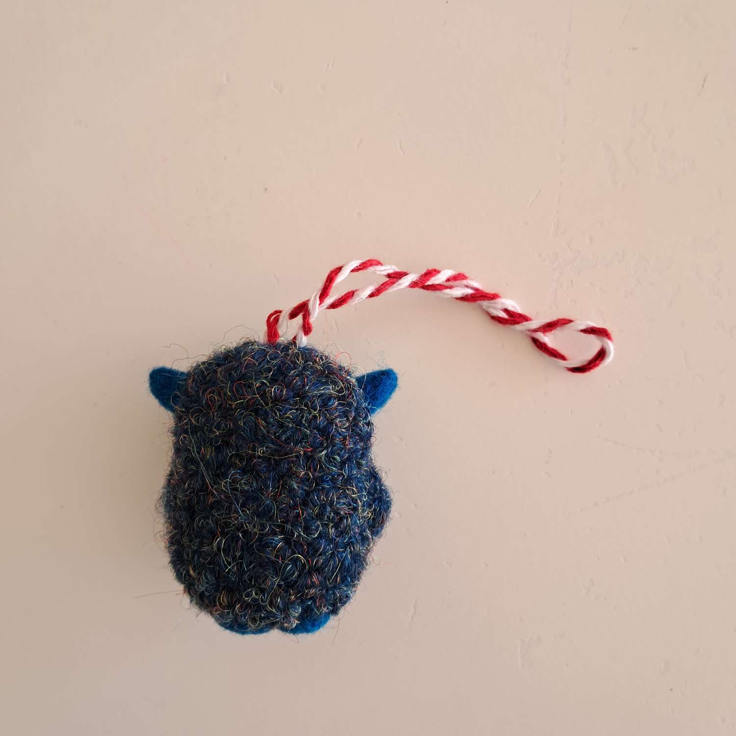 Needle Felted Ornament - Red Sparkly Yeti Needle Felted Ornament - Red Sparkly Yeti