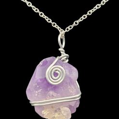 Raw Amethyst Rose Pendant
