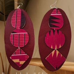 Leather Dangle Earrings - Grey