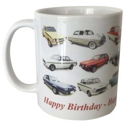 Ford Classic Cars  - 11oz Ceramic  Mug - Happy Birthday or Plain - Single or Set of Four