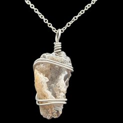 Snow Quartz Geode Pendant