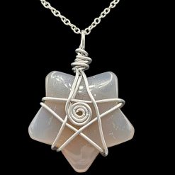 Grey Agate Star / Pentagram Pendant
