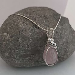 Rose Quartz Sterling Silver Necklace 3 Rose Quartz Sterling Silver Necklace 3