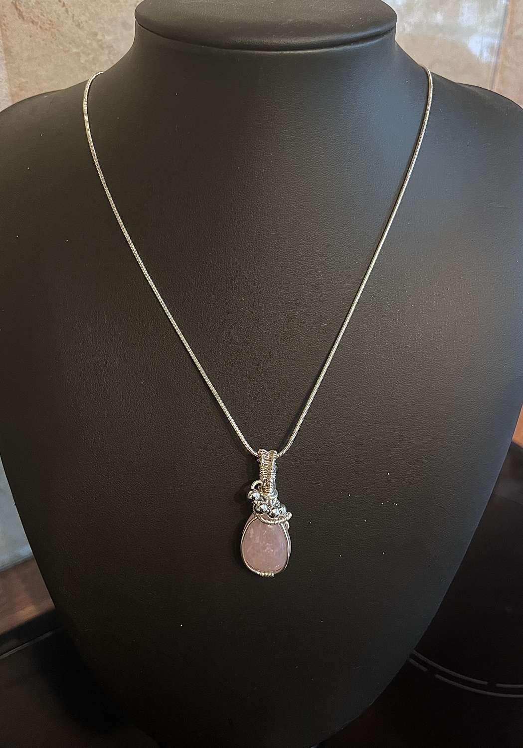 Rose Quartz Sterling Silver Necklace Rose Quartz Sterling Silver Necklace
