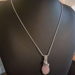 Rose Quartz Sterling Silver Necklace 7 Rose Quartz Sterling Silver Necklace 7