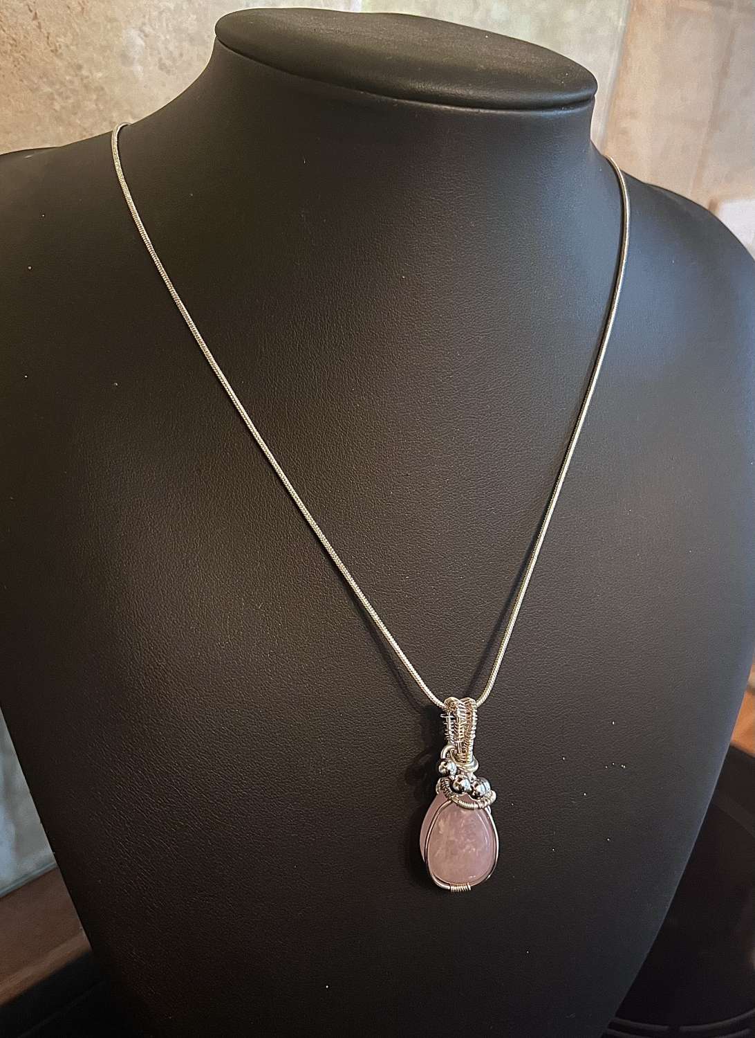 Rose Quartz Sterling Silver Necklace Rose Quartz Sterling Silver Necklace