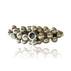 Silver Droplet Zirconia Ring