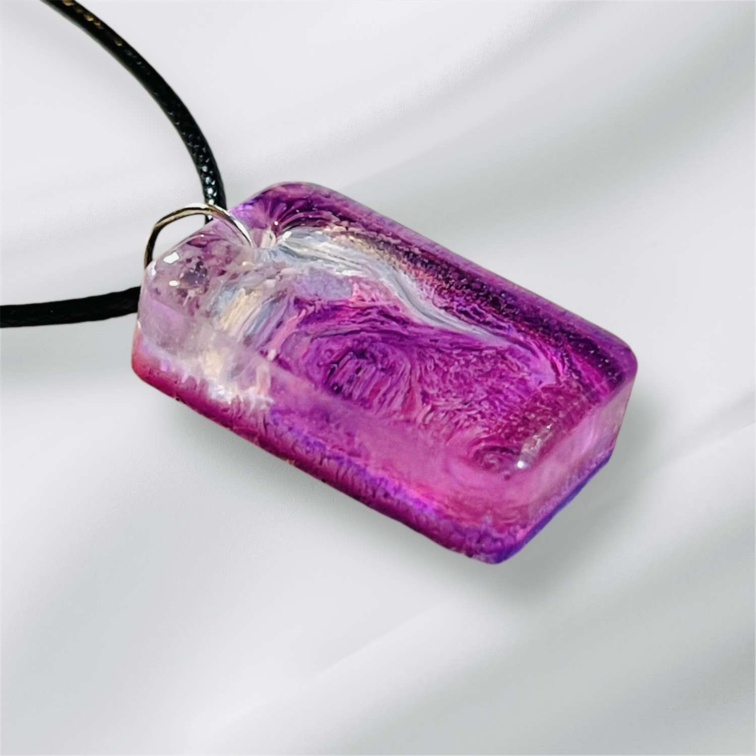 IMG_6475 Petri Effect Resin Casting Pendant Necklaceon an 18" Black Cord 3