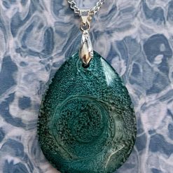 Handmade Petri effect Pendant Necklace on a 20" 925 Silver Plated Chain 3 Handmade Petri effect Pendant Necklace on a 20" 925 Silver Plated Chain 8
