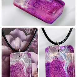 Petri Effect Resin Casting Pendant Necklaceon an 18" Black Cord 3 Petri Effect Resin Casting Pendant Necklaceon an 18" Black Cord 7
