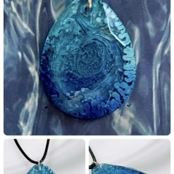 Petri effect Resin Pendant Necklace on a 925 20" Silver Chain 4 Petri effect Resin Pendant Necklace on a 925 20" Silver Chain 9